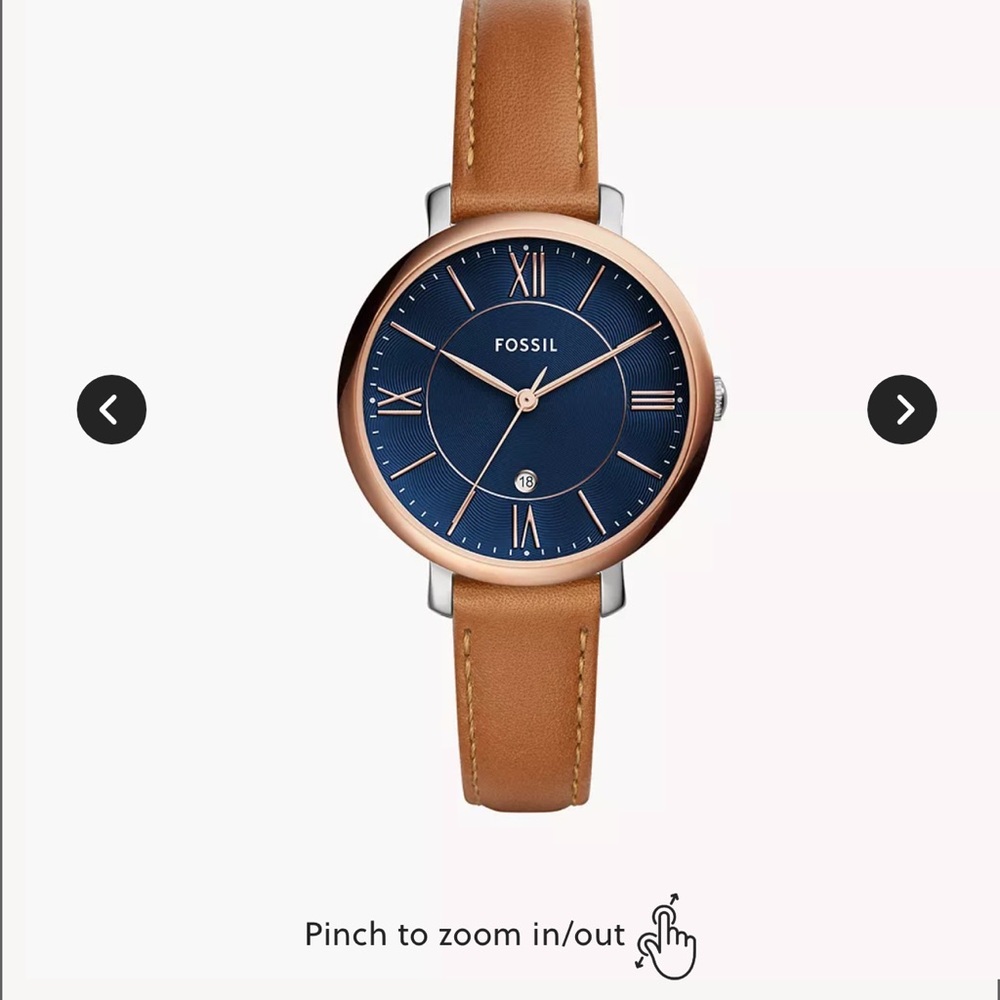 Fossil Women's Blue and Tan Watch